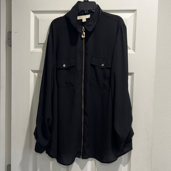 Michael, my Michael Kors to ask long sleeve blouse with zipper - Picture 1 of 5